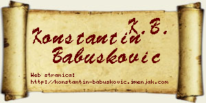 Konstantin Babušković vizit kartica